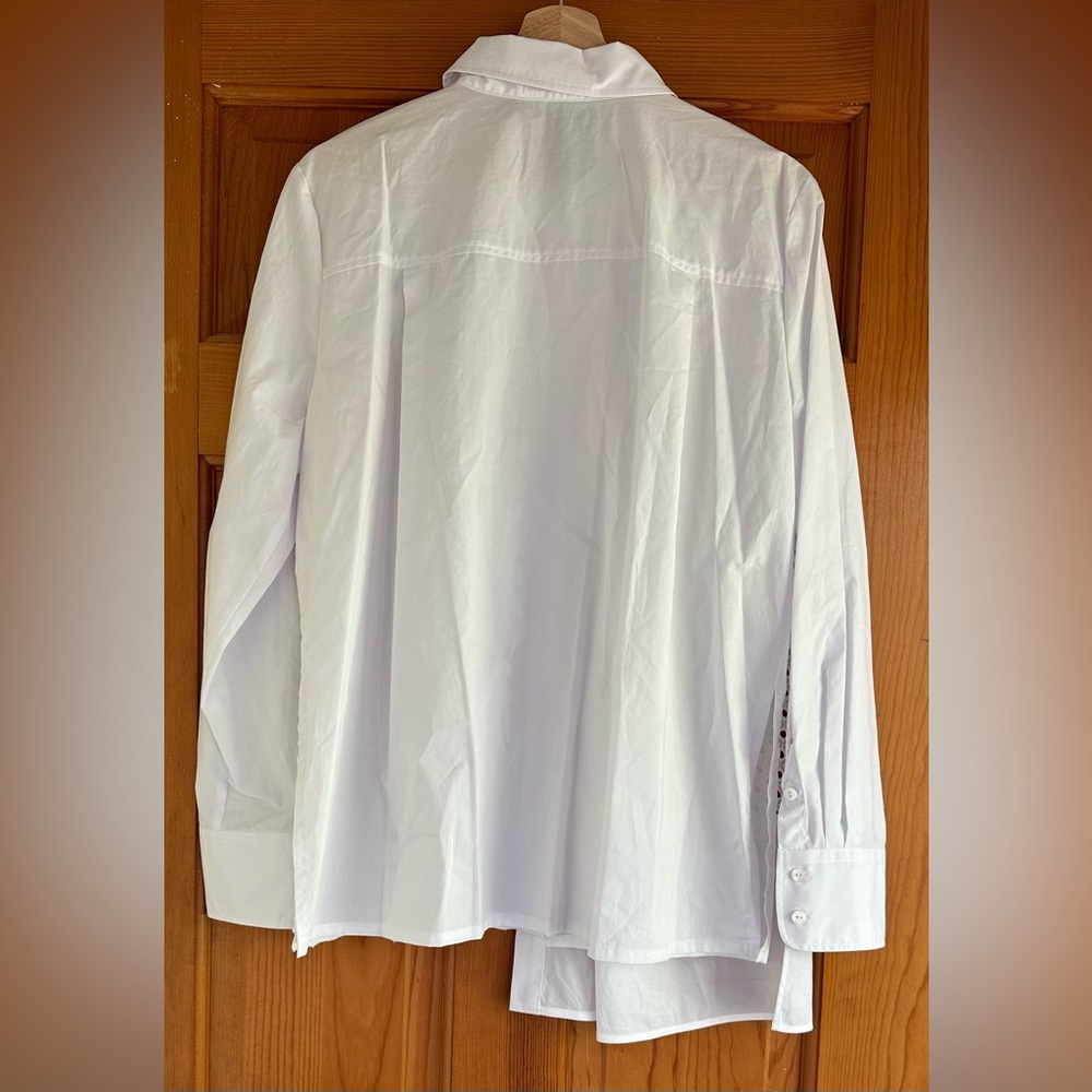 Elliott Lauren White cut out Eyelet Front Tunic Blouse Shirt - Picture 5 of 10